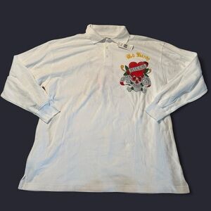 Ed Hardy Men’s NWT Love Kills White Long Sleeve Shirt Size 3XL*